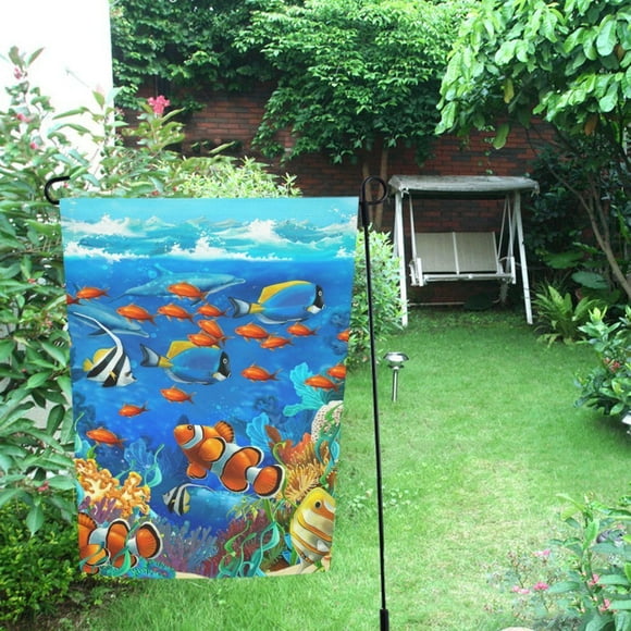 BSDHOME Drapeau de Jardin Décor Poissons Tropicaux 28x40 Pouces