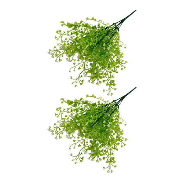 Ounissouiy 2X flores artificiales plantas de imitación decoración de jardín hogar jardines porches ventanas al aire libre flores falsas racimos Decoración Blanco verde Ounissouiy HA084370-02