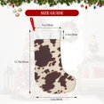 thumbnail image 2 of Flannel Christmas Stocking 17.7×11×7in Soft And Light Touch Good Socks Splicing Design Can Be Used For Hanging Dark Brown Cow Pattern, 2 of 8