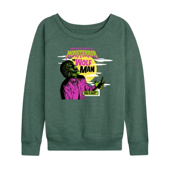 Classic Monsters - Universal Tales of Monsterror - The Wolf Man - When the Autumn Moon is Bright - Women's Lightweight French Terry Pullover