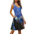 thumbnail image 2 of FKELYI Aesthetic Sleeveless Dress Size M Loose Vincent Van Gogh-The Starry Night Midi Sundress Casual Midi Length Dress for Women, 2 of 4