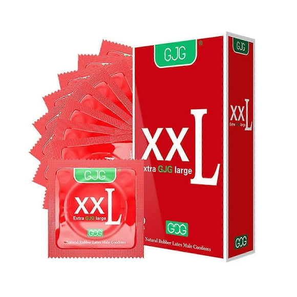 Gjg Xxl Condoms, Ultra Thin And Lubricated For Safe And Comfortable Sex - 10 Pack