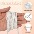thumbnail image 3 of Cordón Retorcido Uxcell, Cuerda de Trim de 5mm/11 Yardas, Cuerda de Poliéster de 3 Capas, Cuerda de Soga Trenzada para Decoración del Hogar, Cuerda de Honor de Graduación, Manualidades DIY, Blanca, 3 of 6