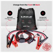 Safe Start Jumper Cable | Heavy Duty Jumper Cables for Trucks, SUV | Self Rescue Car Jump Starter | Quick Connect, Built-in Lights, Portable | Prioritizing Safety | 6 Gauge Wire, 12 Ft.