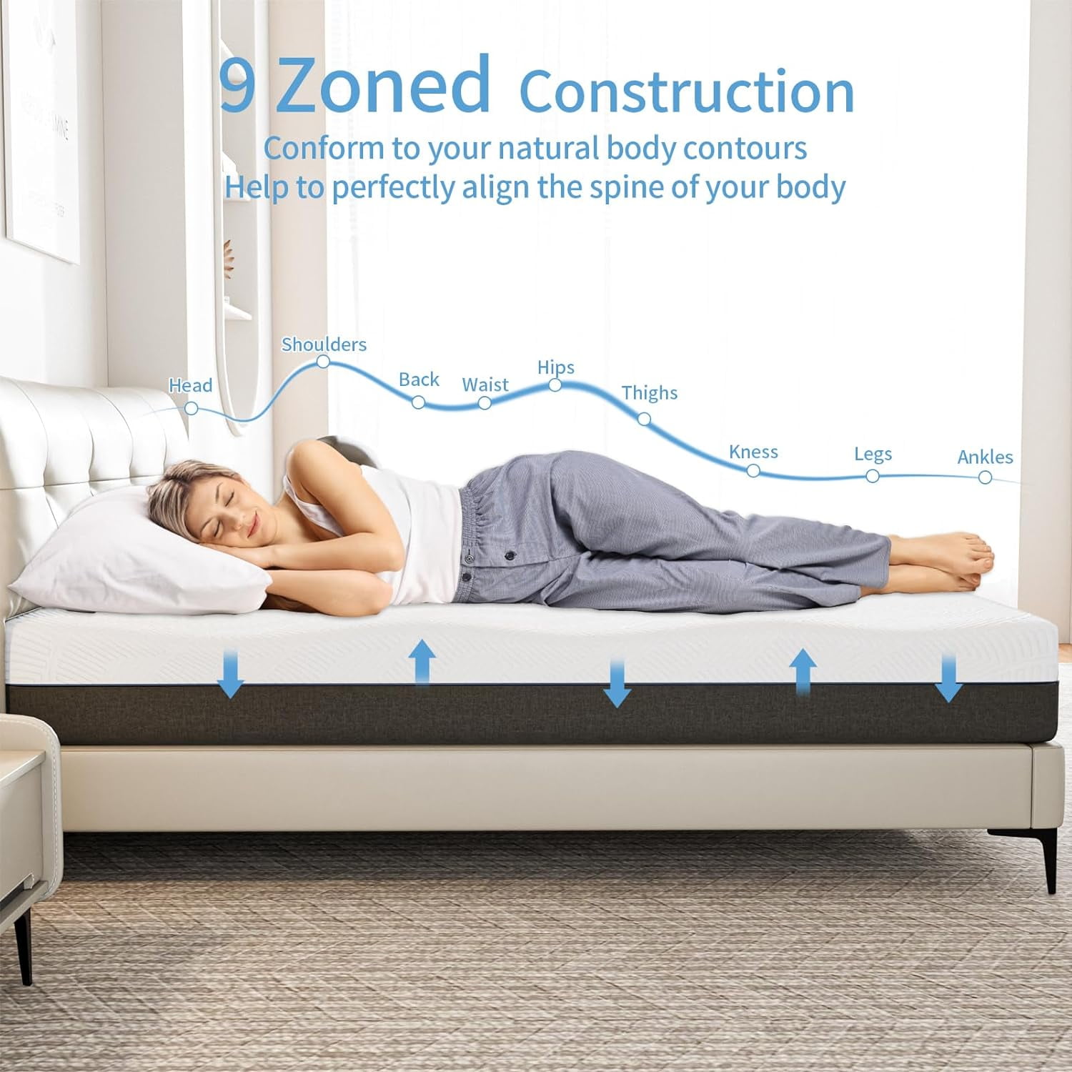 Doubleslee 12 inch Queen Mattress, Memory Foam Hybrid Mattress in a Box, Pressure Relief