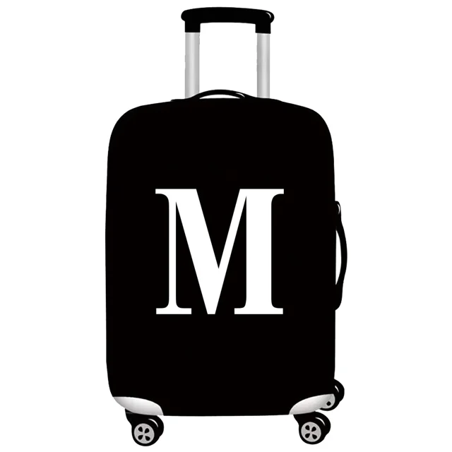 Housse de Valise Housse de Bagage Housse de Protection Valise Anti-Poussière Résistante à l'Usure Série Lettres Blanches Étui de Protection Accessoires de Voyage 8White m m