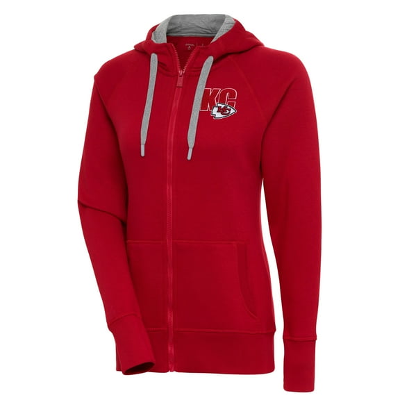 Women's Antigua Red Kansas City Chiefs Victory Full-Zip Hoodie