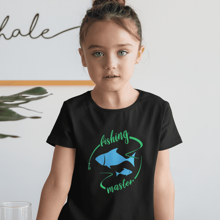Fire Fit Designs Fishing Shirts for Girls - Fishing Shirt - Kids Fishing Shirts - Fishing Master T-Shirt - Fishing Gift Shirt, Kids Unisex, Size