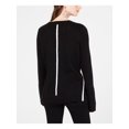 thumbnail image 2 of I.N.C Womens Side Stripe Pullover Sweater, Black, Small, 2 of 2