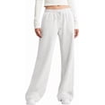 thumbnail image 4 of BAKREP Women's Sweatpants Wide Leg Elastic Loose Relaxed Sweat Pants Spring Winter Clothes Baggy Drawstring Joggers with Pockets, 4 of 7