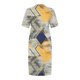 thumbnail image 4 of Gibobby Vestido de verano casual para mujer Vestido con cuello en V y estampado floral de manga corta informal de verano para mujer Boho Beach Mini Swing Sundr(Amarillo,M), 4 of 5