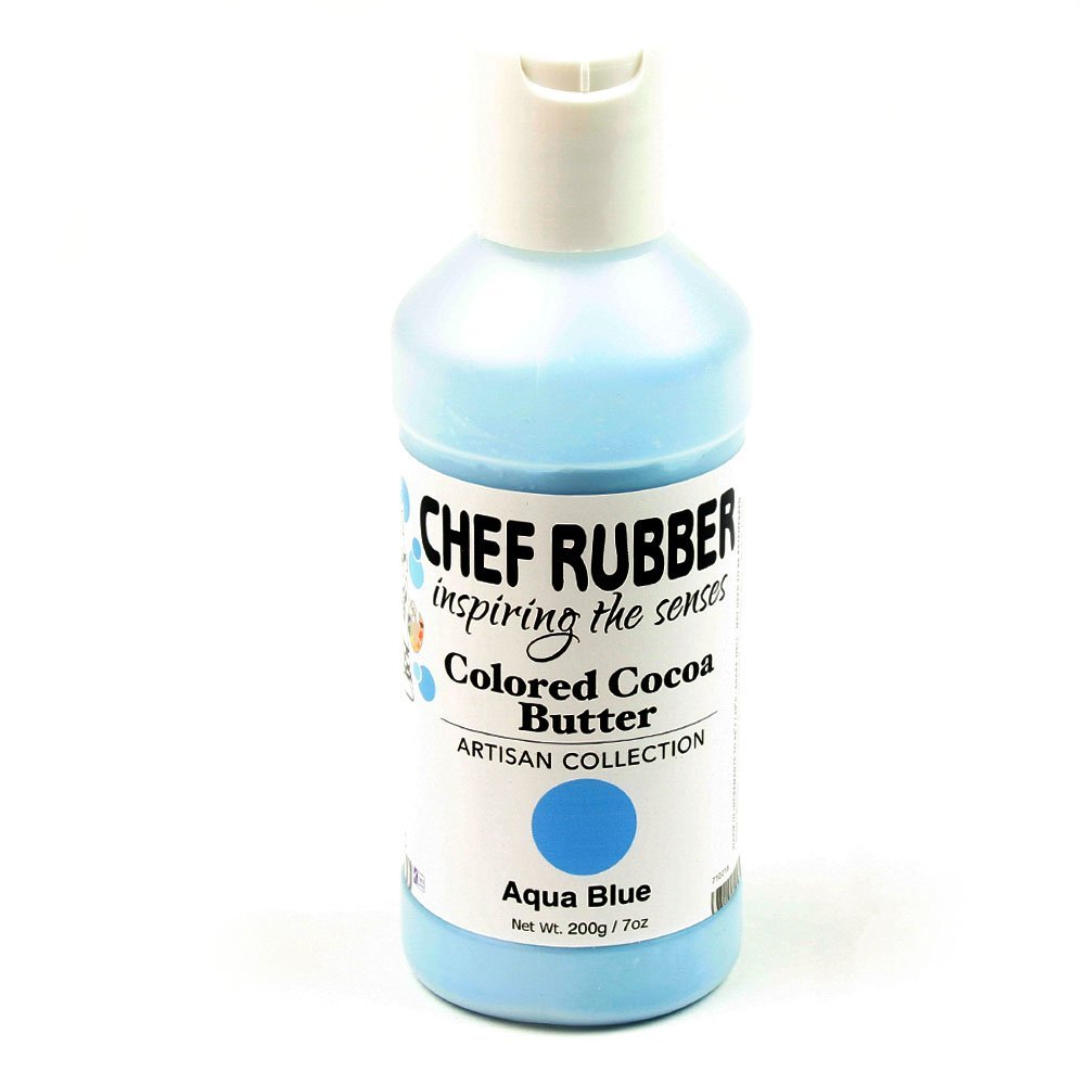 Chef Rubber Cocoa Butter, Artisan Collection Aqua Blue, 7 Ounce