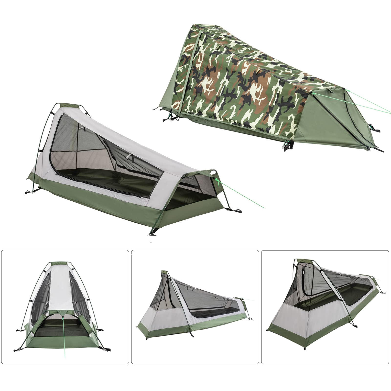 GEERTOP Ultralight Bivy Tent for 1 Person 3 Season Waterproof Single Person Backpacking Tent for Camping Hiking Backpack Travel Outdoor Survival Gear