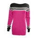 thumbnail image 5 of Suéter de cuello redondo para mujer, suéter de rayas de colores a juego, suéter para mujer, 5 of 5