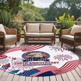 thumbnail image 5 of Independence Day Washable Round Area Rug 5 ft, U. S. Flag Cartoon Firework Bald Eagle Face, Soft Non Slip Rugs Stain Repellent Indoor Felt Carpet for Living Dining Room Bedroom Home Office, 5 of 9