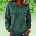 thumbnail image 2 of Chandails à Capuchon pour Femmes de la Saint-Patrick 2026 à Manches Longues avec Graphique de Trèfle et Poches, 2 of 5