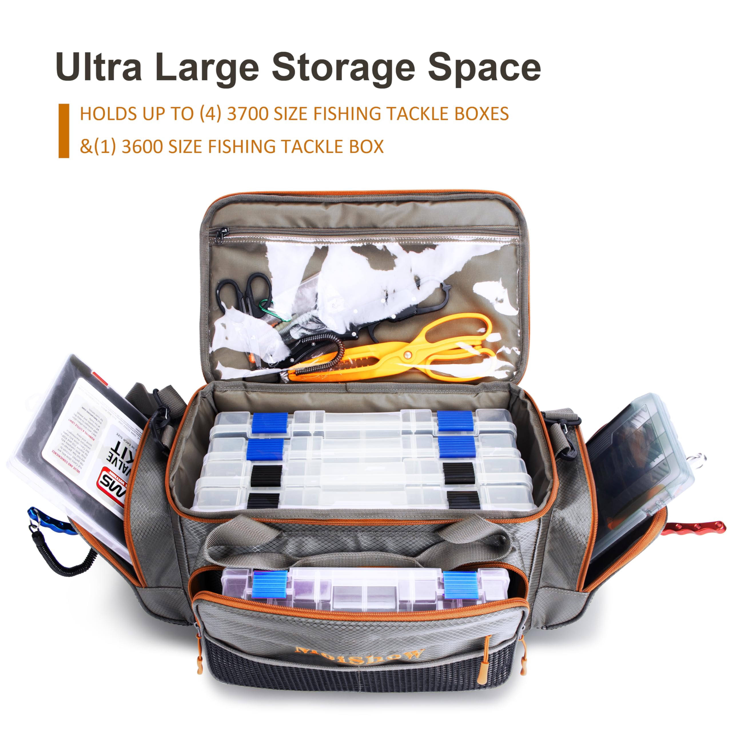 Fishing Tackle Box Bag - Bags For Saltwater Or Freshwater (#grey) Padded Shoulder Strap 3600 3700