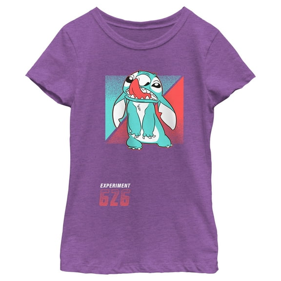 Girl's Lilo & Stitch Nose Picker Experiment 626  Graphic Tee Purple Berry X Large