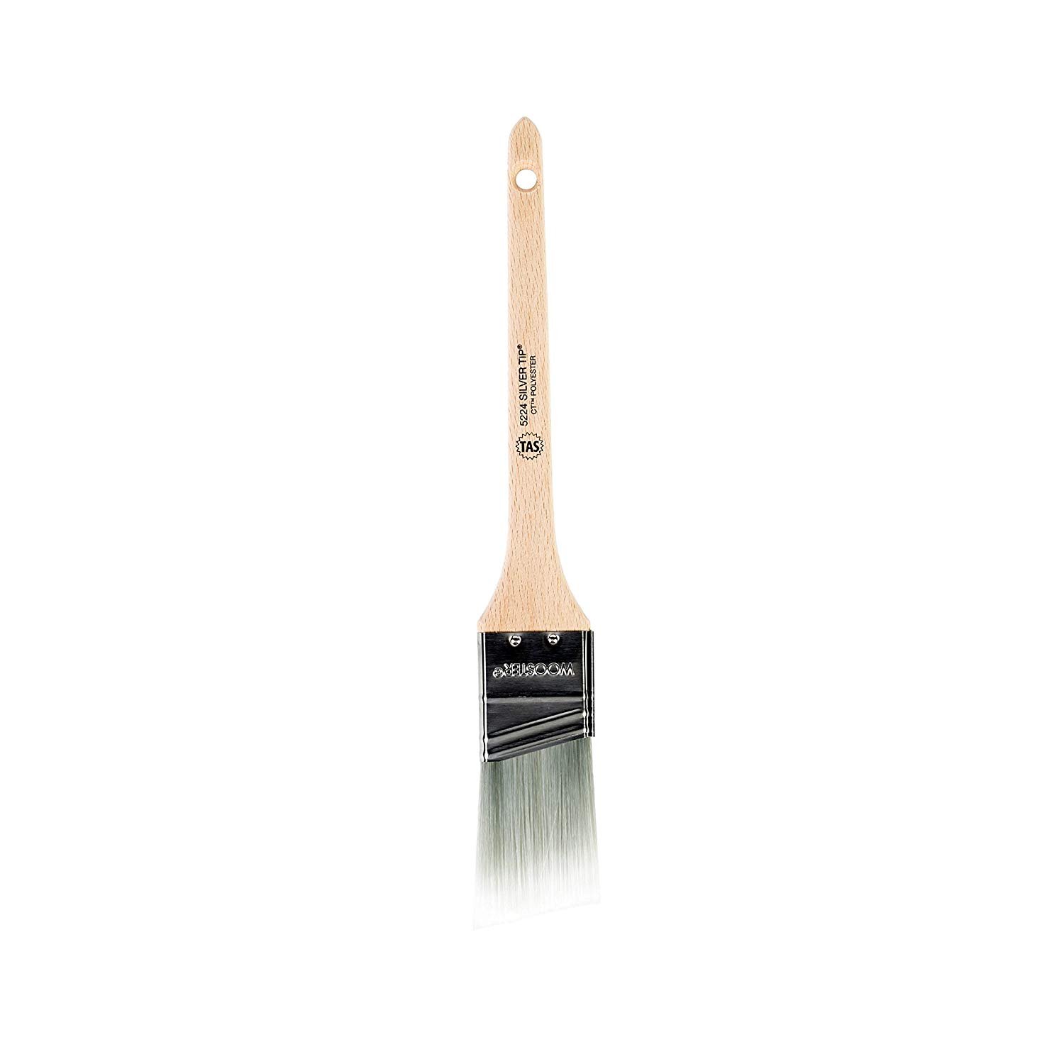 Wooster 2 Angle Sash Paint Brush, Silver CT Polyester Bristle, Wood Handle  5224-2