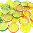 thumbnail image 4 of 30 unidades de guarnición falsa de rodajas de limón, fruta artificial, comida sintética, decoración para el hogar (rojo, verde y amarillo, cada color, 10 unidades),11 Afortunado Sencillez, 4 of 4