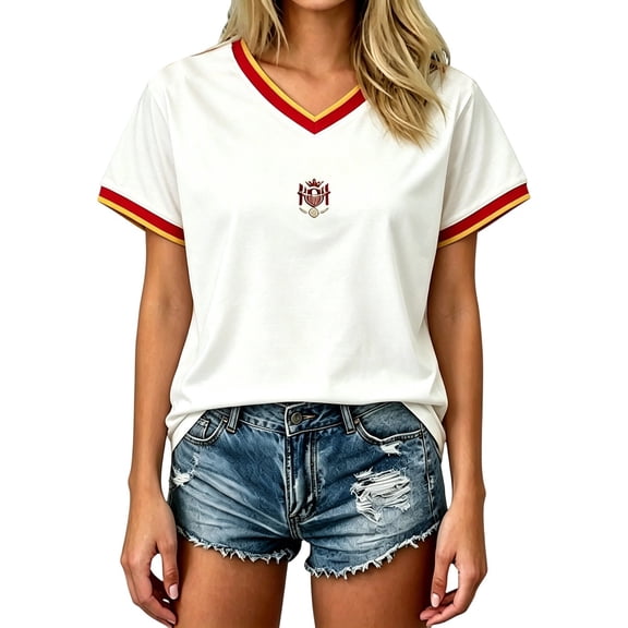 2026 Soccer Cup Shirt Women Spain Funny United States Soccer Shirt V Neck Tee Tops