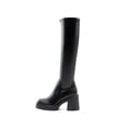 thumbnail image 6 of Women's Platform Chunky Heel Knee-High Boots Square Toe Side Zipper Solid Color Fashionable Y2K Style Tall Autumn/Winter 2026, 6 of 8