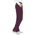 thumbnail image 3 of Med Couture Women's Yoga Pull-On Pant with 7 Pockets Ultra-Soft Rib-Knit Waistband and 2-Way Stretch Technology Plus Size - MC7739, 4XL, Wine, 3 of 5