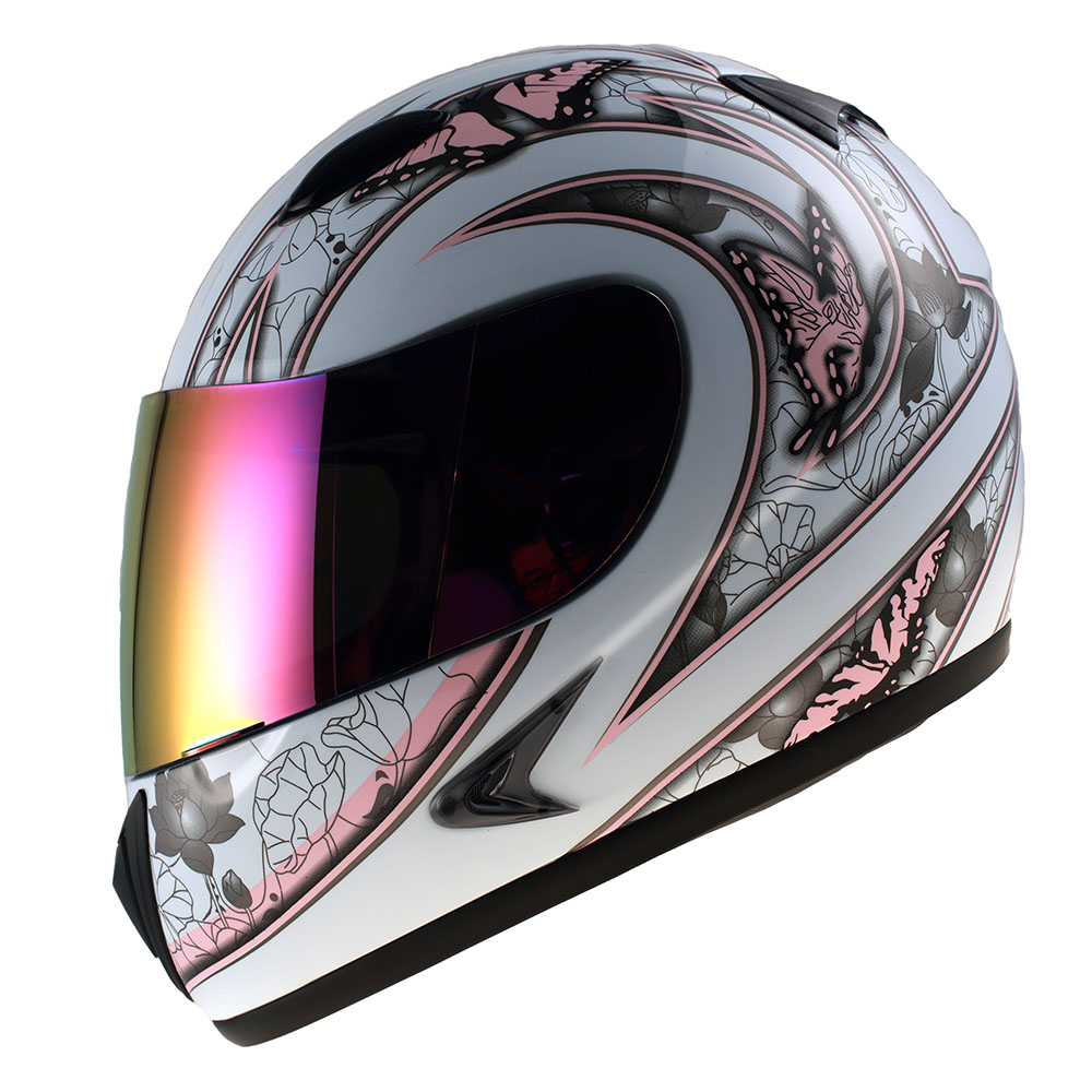 1Storm Motorcycle Street Bike BMX MX Youth Kids Girl Full Face Helmet HG316 Butterfly Pink - image 3 of 5