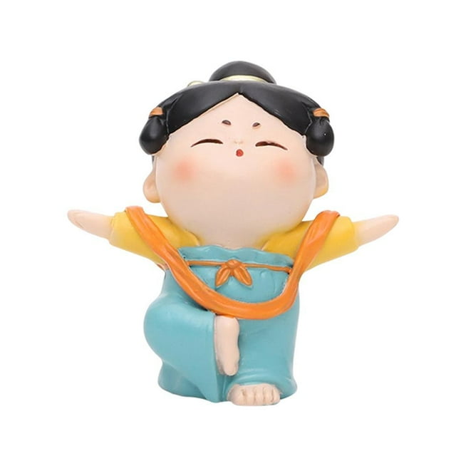 Destyer Traditional Chinese Lady Yoga Statue Beautiful Car Ornament Xmas Gift Tree Style 1Set
