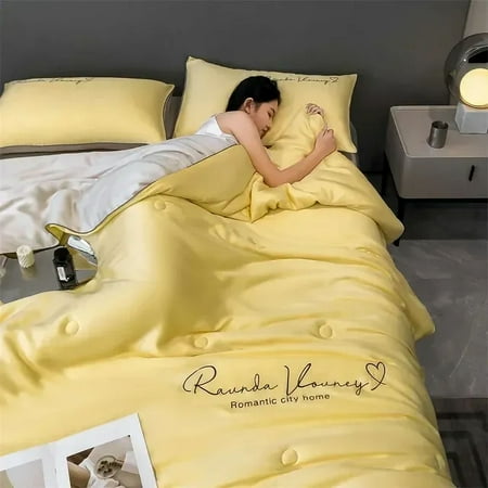 

JNZOUHA NEWKBO Summer Quilt Pure Color Washed Silk Summer Air Conditioning Quilt Summer Cool Quilt Machine Washable Breathable Cooling Blanket