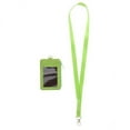 thumbnail image 1 of TISHITA 2x 2 Sided PU Leather Card Holder with Zip Neck Strap Wallet Case Green, 1 of 8