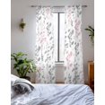 thumbnail image 3 of Pink Grey Botanical Sheer Curtains 63 Inch Length 2 Panels Set for Living Room/Bedroom, Watercolor Spring Floral Summer Leaf Kitchen Curtains Grommet Semi-Sheer Curtains Window Treatments 42"x63"x2, 3 of 7