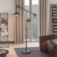 thumbnail image 4 of Henn&Hart 40" Aged Steel Metal/Fabric Floor Lamp, 4 of 7
