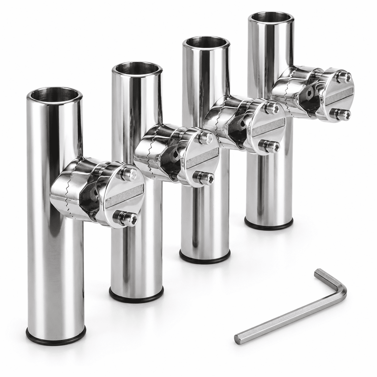 Stainless Steel Rail Mount Boat Fishing Rod Holder Adjustable for 7/8 to 1 Rails