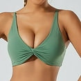 thumbnail image 6 of Xfvqtps Sports Bra for Women Deep V Neck Adjustable Spaghetti Strap Padded Fold Breathable Yoga Athletic Exercise Bras Green, 6 of 8