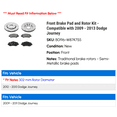 thumbnail image 2 of Front Brake Pad and Rotor Kit - Compatible with 2009 - 2013 Dodge Journey 2010 2011 2012, 2 of 2