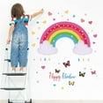 thumbnail image 4 of SUNNYCLUE Rainbow Wall Decals Clouds Wall Stickers Colorful Butterfly Art Stickers Heart Wall Decor Stars Raindrop Vinyl Wall Decoration for Baby Nursery Kindergarten Girls Bedroom Living Room, 4 of 8