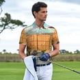 thumbnail image 3 of Picia Tranquil Garden Landscape Print Men's Polo Shirt, Two-Button Closure Pique Polo Shirt, Summer Fashion Golf Shirt-3X-Large, 3 of 6