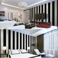 thumbnail image 5 of Modern Minimalist Vertical Striped PVC Wallpaper Black&White Color 0.53m*10m=5.3m2, 5 of 5