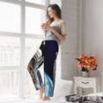 thumbnail image 5 of Cauagu Cat Astronaut Pajama Pants for Women Loose Fit Wide Leg Trouser Pants Casual Elastic Waist Drawstring Lounge Pants, 5 of 6