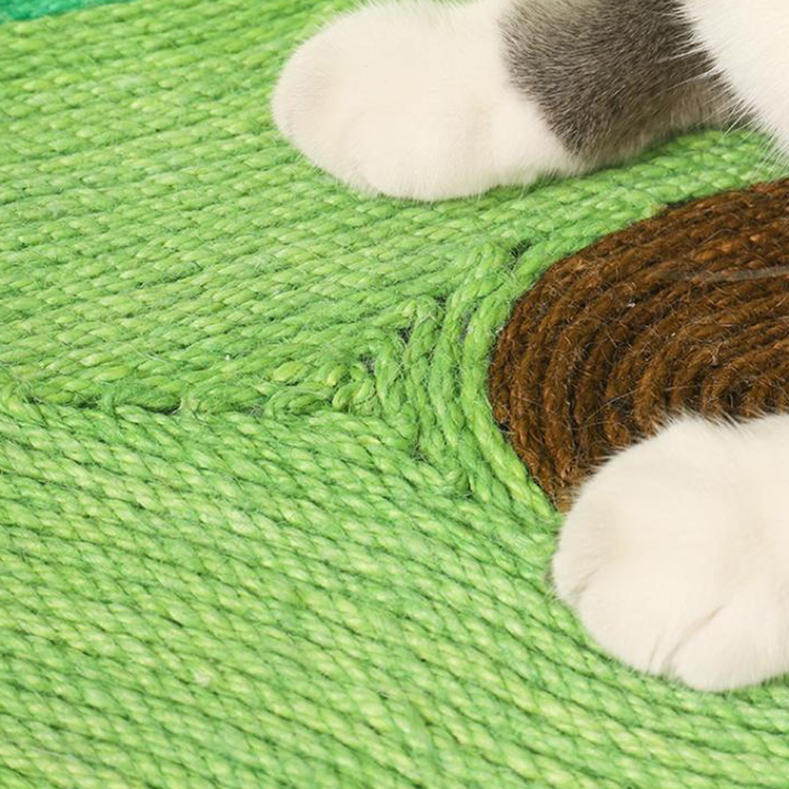 Natural Sisal Cat Scratcher Mat Non Slip for Indoor Cats Rug Floor Scratching Mat Scratch Pad for Protect Carpets Cat Grinding Claws Green