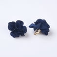 thumbnail image 1 of Cloth Pendant Decorations with Acrylic Findings Flower Prussian Blue 25~30x28~35mm Hole: 2mm, 1 of 1