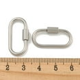 thumbnail image 3 of 304 Stainless Steel Screw Carabiner Lock Charms for Necklaces Making Quick Links Oval 26x14x2mm, 3 of 3