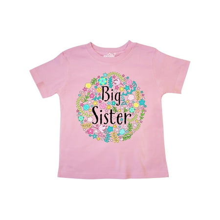 

Inktastic Big Sister with Flower Circle Gift Toddler Boy or Toddler Girl T-Shirt