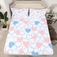 thumbnail image 2 of Feelyou Cartoon Love Heart Bed Sheets, Blue Pink Artwork King Sheets, Teens Kids Boys Girl Sheet Set, Ultra Soft Bedroom Decor, 4-Piece, 2 of 7