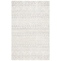 SAFAVIEH Audrey Blaire Geometric Area Rug, Grey/Ivory, 4' x 6'