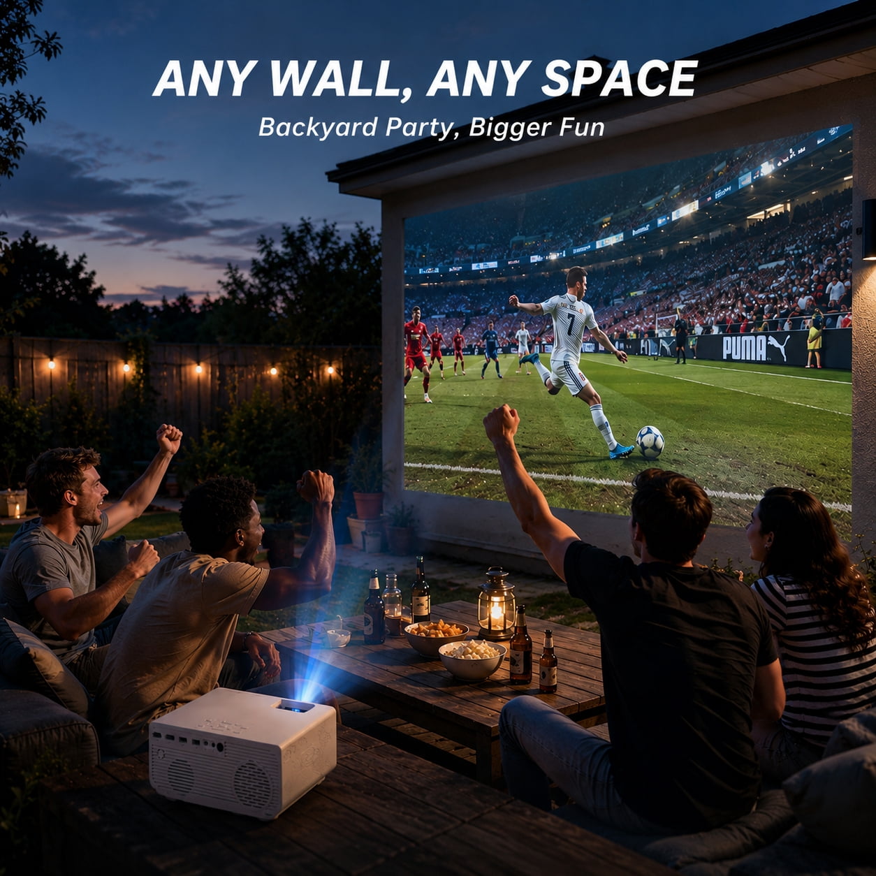 Groview Native 1080P Mini Projector, Support 4K Projector with 5G WiFi and Bluetooth, 300 ANSI Movie Projector Compatible with HDMI/USB/PC/AV, 300" Display Full HD Home Theater, Outdoor & Indoor Use
