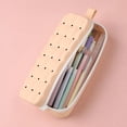thumbnail image 5 of Soft Silicone Quilted Grids Zipper Pencil Case, Durable and Flexible Storage Pouch for Pens and Stationery, Lightweight and Easy to Clean for Office, Travel, and Daily Organization, 5 of 5