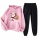 thumbnail image 1 of Puntoco Sudadera con capucha para mujer, sudadera con bolsillo de manga larga, pantalones de moda para mujer, conjunto de sudadera con estampado navideño, liquidación Puntoco Puntoco-418, 1 of 2