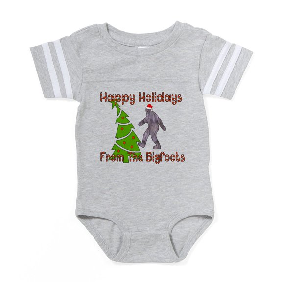 CafePress - Bigfoot Christmas - Cute Infant Baby Football Bodysuit
